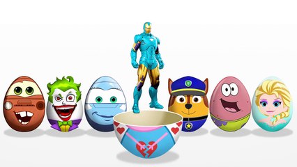 Video herunterladen: SURPRISE EGGS! LEARN COLORS! Frozen Elsa! McQueen! Cars! Spiderman! Paw Patrol! Doc McSt