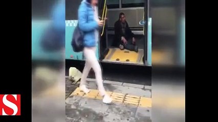 Özel halk otobüsü şoförünün tinerci ile imtihanı kamerada