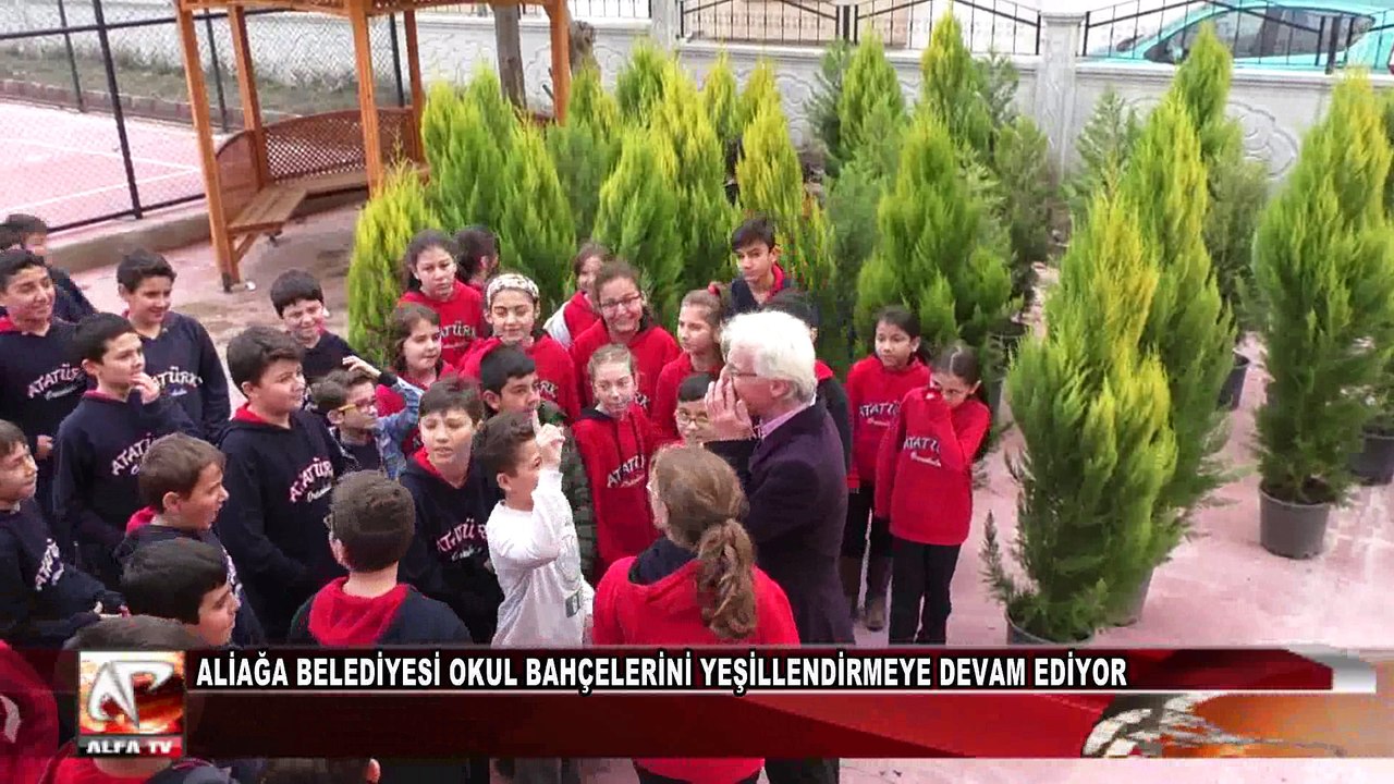 Aliağa Belediyesi Okul Bahçelerini Yeşillendirmeye Devam Ediyor