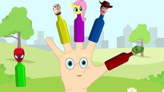 Learn Colors with Spiderman! My Little Pony! Toy story! Dinosaur! Bottles! Finger Fam