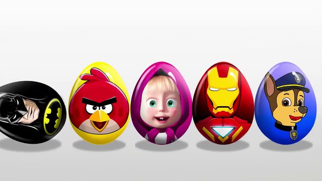 SURPRISE EGGS! LEARN COLORS! SPIDERMAN! MASHA AND BEAR! Hulk! McQueen! Doc McStuffins! Mo