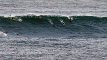 Adrénaline - Surf : Une grosse vague à la rame ce jeudi à Belharra pour le surfeur portugais Alex Botelho