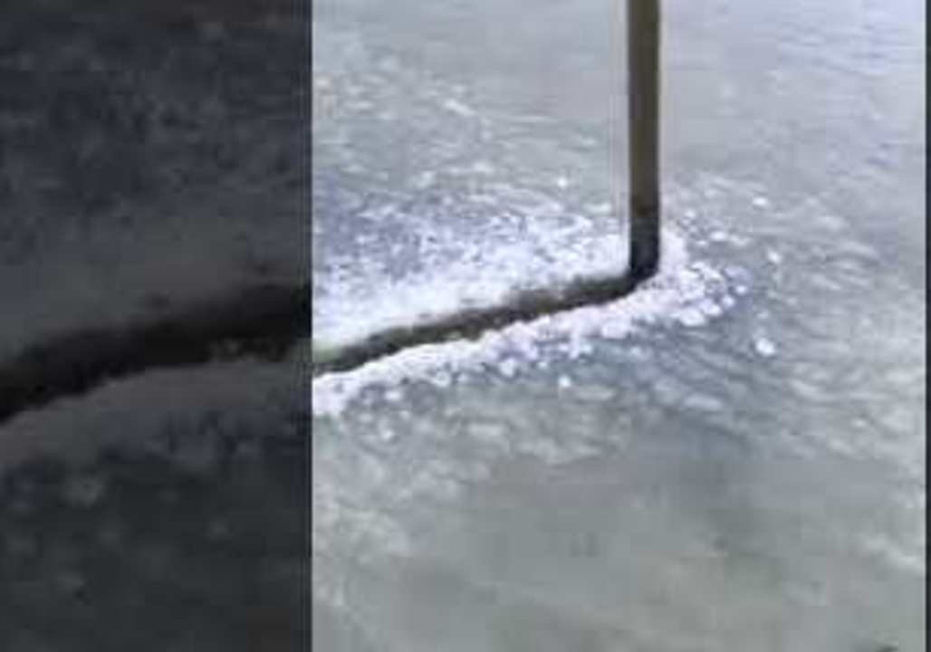 Ice Piles Up at Shore in North Carolina Outer Banks