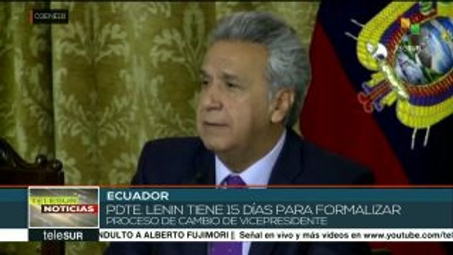 Ecuador: Lenín Moreno confirma que Glas ya no es vicepresidente