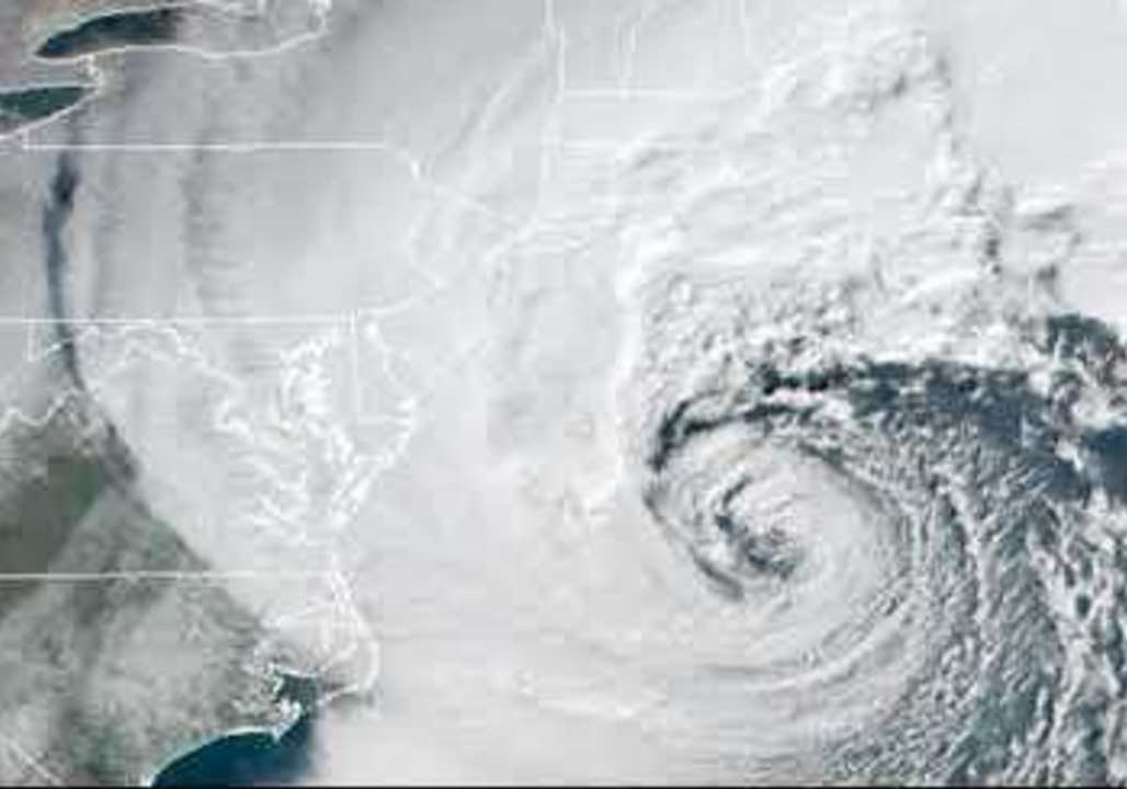 Satellite Image Shows Powerful Nor'easter Hammering East Coast