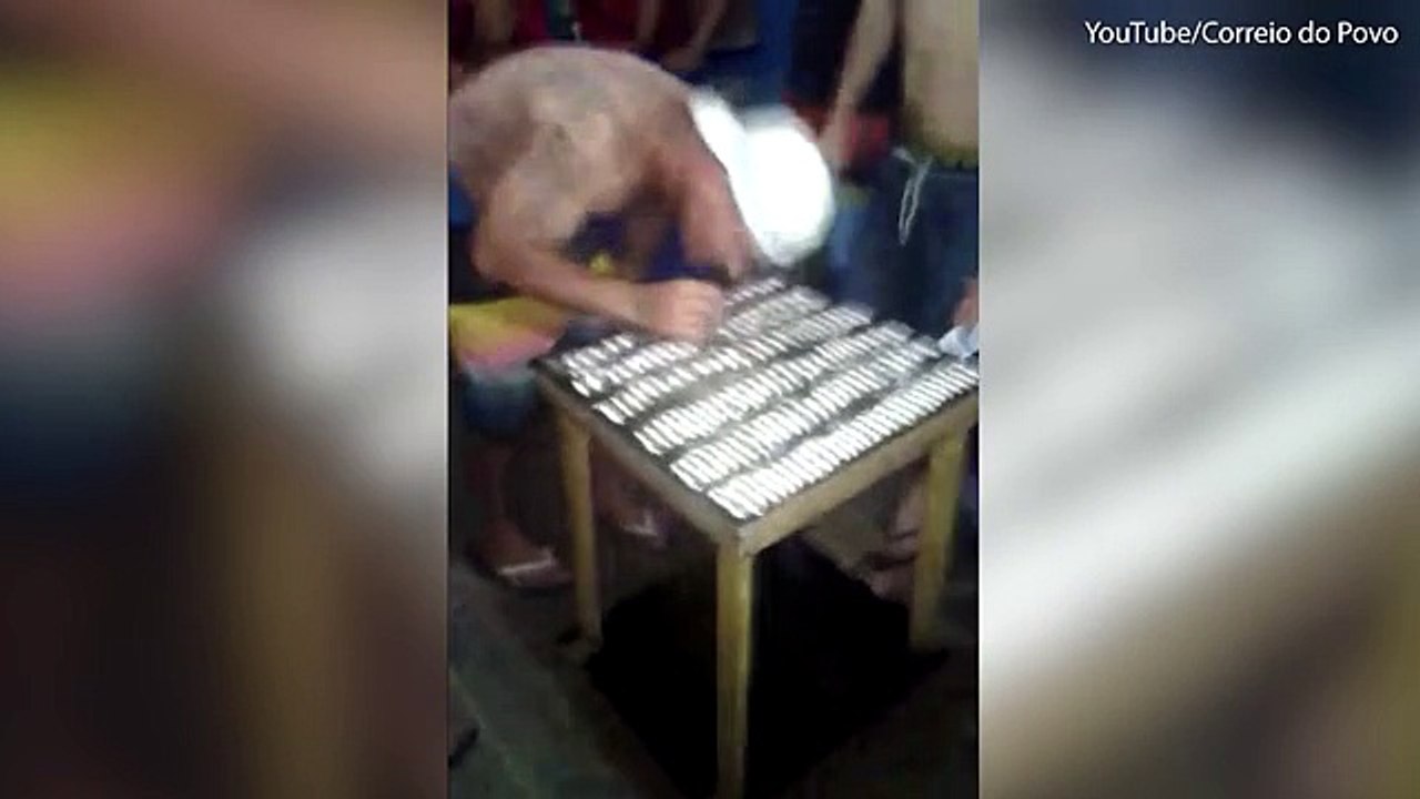 Brazilian prisoners queue up to snort cocaine