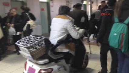 Edirne Hastaneye Elektrikli Bisikletle Girdi