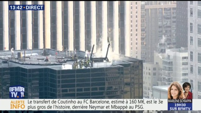 À New York, un incendie s'est déclaré au sommet de la Trump Tower