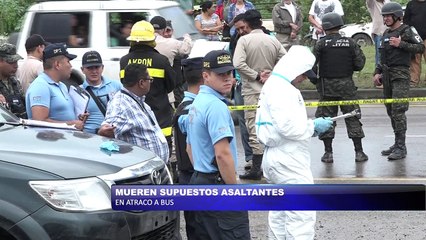 Mueren supuestos asaltantes en atraco a bus