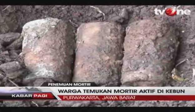 Warga Temukan 3 Mortir Aktif yang Diduga Peninggalan Belanda