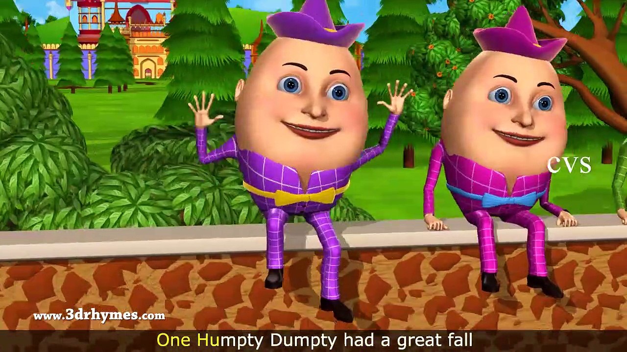 Humpty Dumpty Nursery Rhyme - 3D Animation English Rhymes for chi