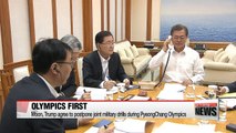 Moon, Trump agree to postpone joint military drills during PyeongChang Olympics