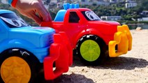BEACH JEEPS! - Toy Trucks Seaside Stories for Children - Toy Cars V
