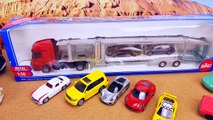 Cars toys SIKU Transporter and Fire truck, Ambulance, Garbage truck models. Video for kids-3CGG