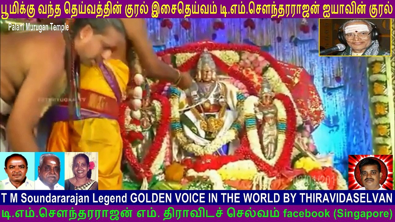 T M Soundararajan Legend GOLDEN VOICE IN THE WORLD BY THIRAVIDASELVAN  VOL  31 murugan temple,vadapalani,
