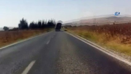 Aşırı yük taşıyan kamyon tehlike saçtı