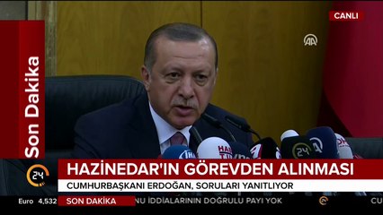 Cumhurbaşkanı Erdoğan'dan CHP'li Hazinedar'ın görevden alınmasına ilişkin açıklama