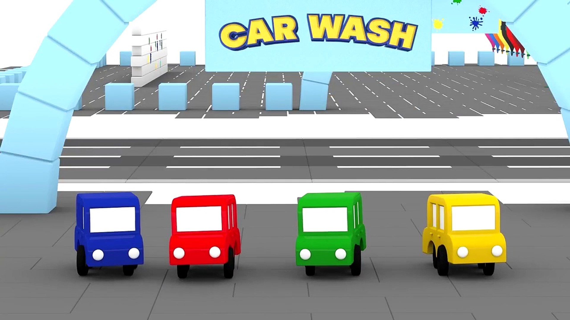 Cartoon Cars - CAR WASH PAINTBALL - Cars Cartoons for Ch