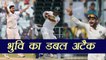 South Africa vs India 1st Test: Bhuvneshwar Kumar strikes, Dean Elgar OUT for 0 | वनइंडिया हिंदी