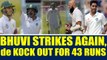 India vs SA 1st test: Bhuvneshwar Kumar strikes again,dismisses Quinton de Kock for 43 runs|Oneindia