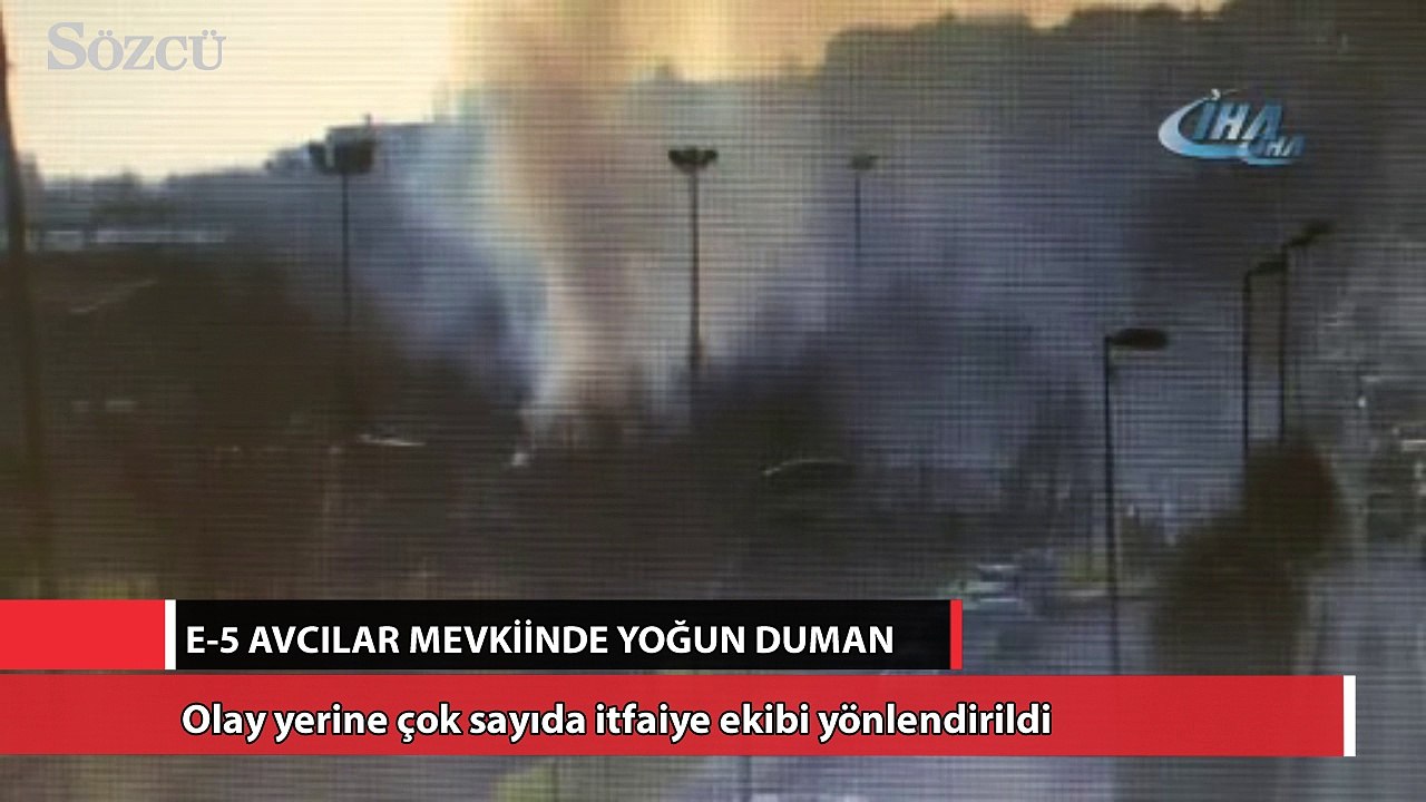 E-5 Avcılar mevkiinde yol kenarında yoğun duman!