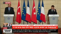 A Paris, en pleine conférence de presse avec Macron, le Président Turc recadre sèchement un journaliste et veut lui appr