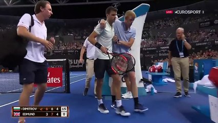 Séquence fair-play : Quand Grigor Dimitrov vient au secours de Kyle Edmund, blessé