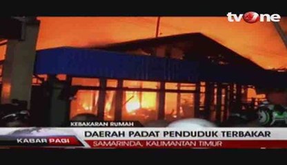 Kebakaran Besar Landa Puluhan Rumah di Samarinda