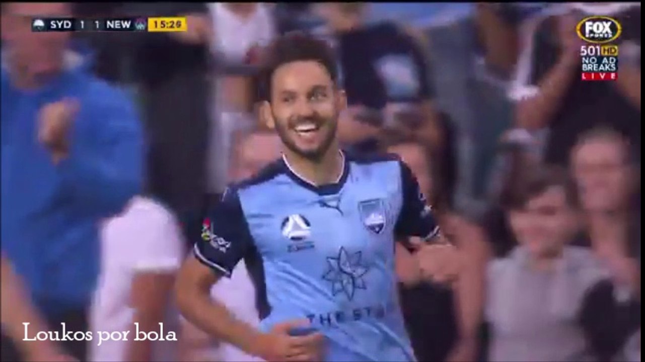 Milos Ninkovic (Sydney FC) great goal against Newcastle Jets FC