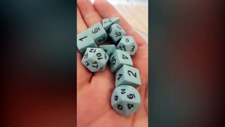 Ceramic Dice Rolling Test On Glass Table
