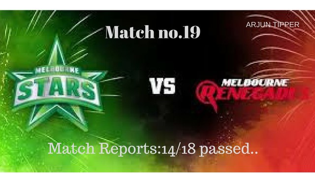 FREE predictions Big Bash League Match no.19 Melbourne Stars vs Melbourne Renegades
