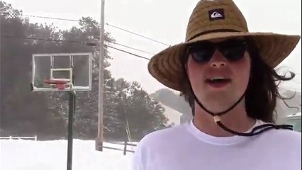 Joker enjoys "day at the beach" during US bomb cyclone
