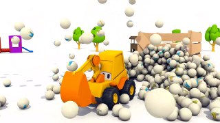 Games for kids and car cartoon. Excavator Max and carousel.