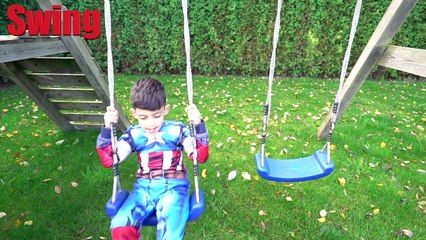 Learn English with Toys and Furniture for Children w_ Captain America Fun Kids Home Play Activity-R