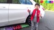 Fun Kid Crushes Colors Balloons with Dad's Car _ Learn Colours for Children and T