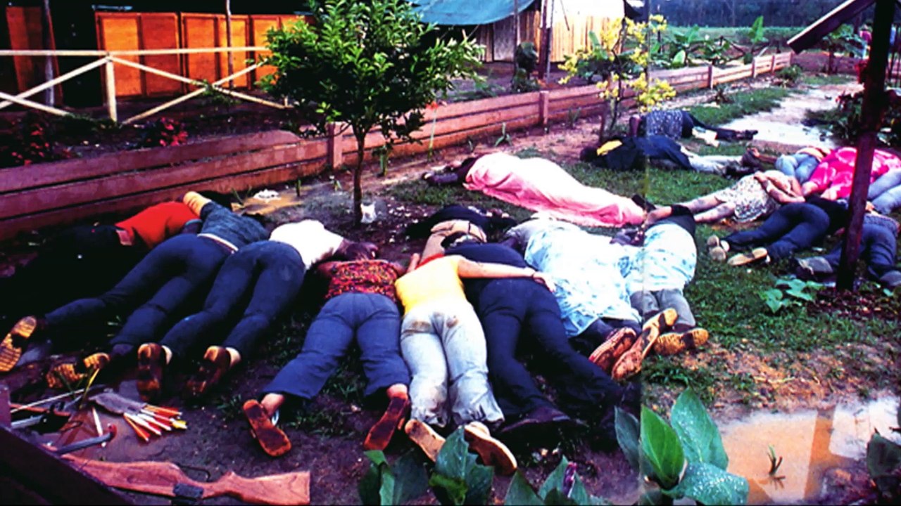 Jonestown massacre suicide speech recording + pictures. Graphic 18+