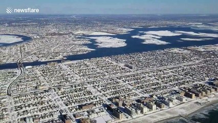Flying over Long Island after the "bomb cyclone"