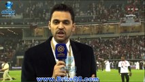 ردة فعل مراسل قناة الكويت الرياضية و لاعب منتخب عمان نادر مبروك لحظة وقوع الحاجز الزجاجي