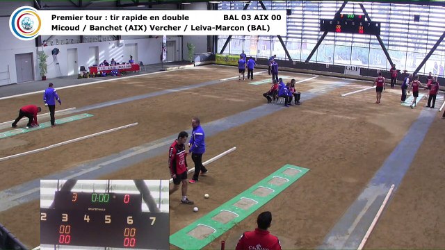 Premier tour, tir rapide en double, Club Elite Masculin, J8, Balaruc-les-Bains contre Aix-les-Bains, janvier 2018