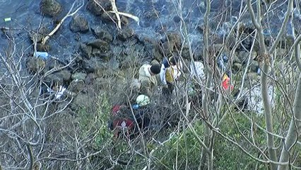 Sarıyer'de araç denize böyle uçtu