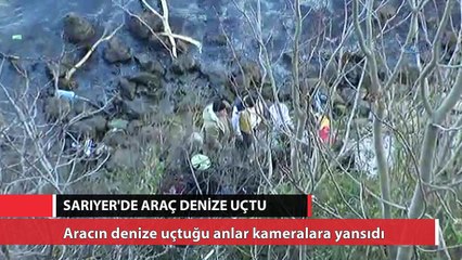 Sürücü denize böyle uçtu
