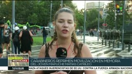 Chile: carabineros reprimen movilización en memoria de Matías Catrileo
