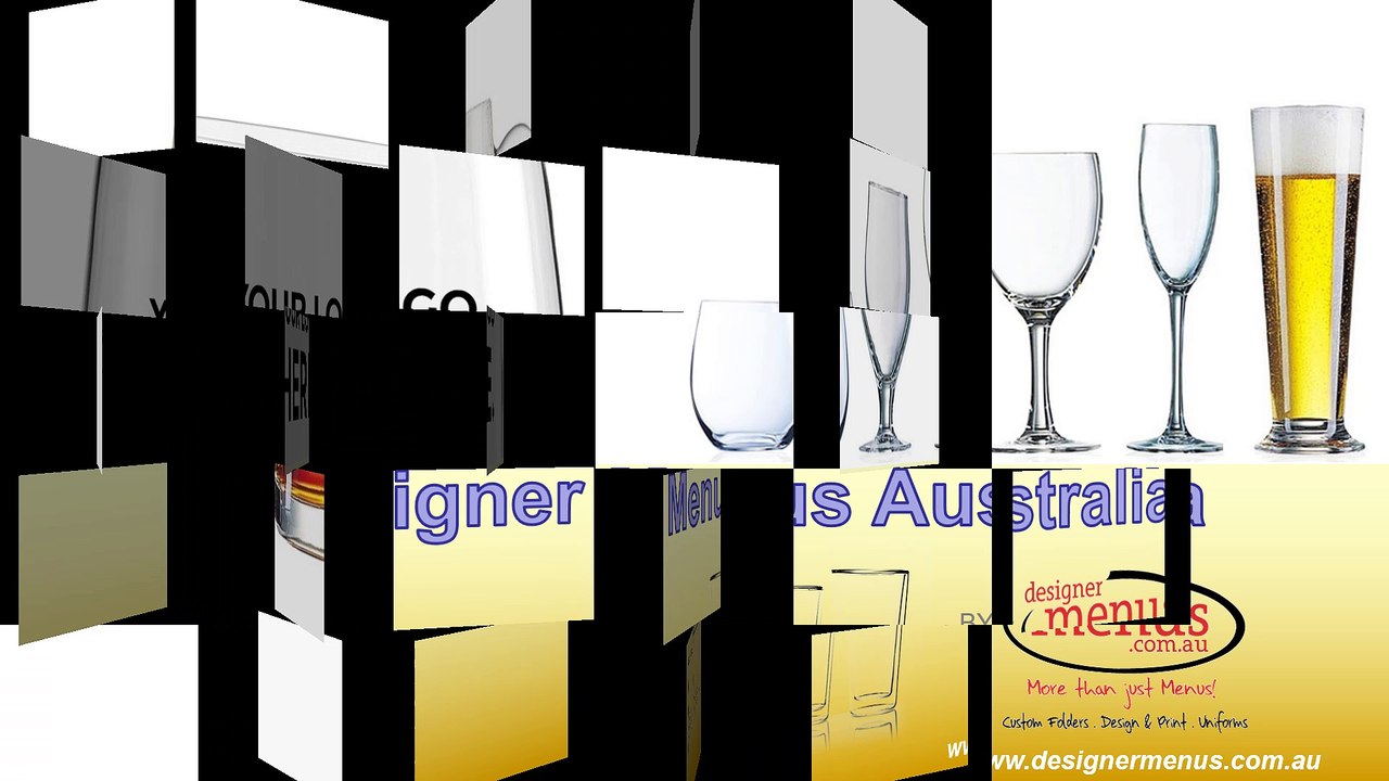 Wholesale Glassware Printing Services Australia by Designer Menus