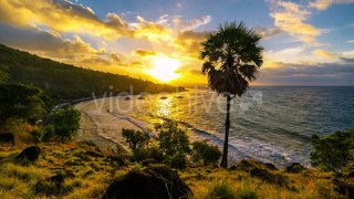 Sunset Proceeds To The Night on The Jemeluk Beach in Bali, Indonesia by Timelapse4K