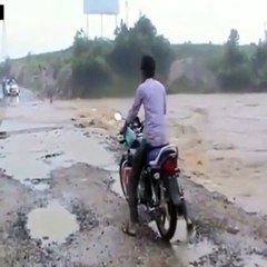 This man is crossing the pull what happened when he do .... so