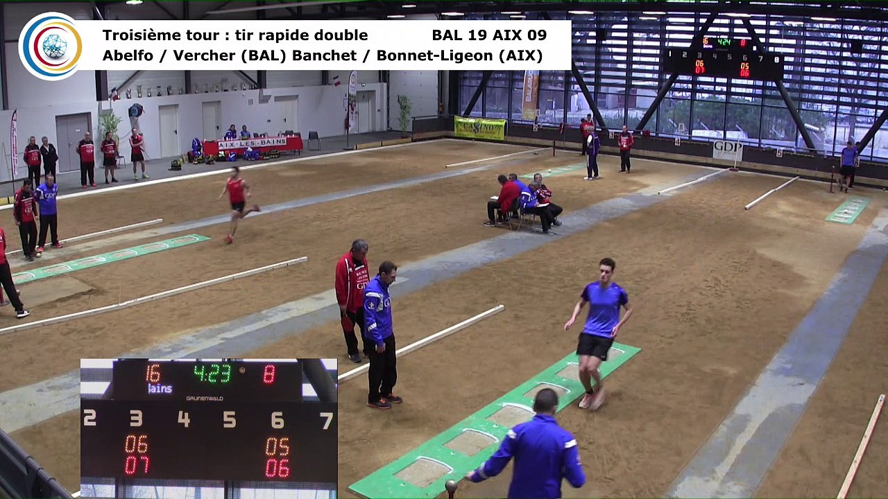 Troisième tour, tir rapide en double, Club Elite Masculin, J8, Balaruc-les-Bains contre Aix-les-Bains, janvier 2018