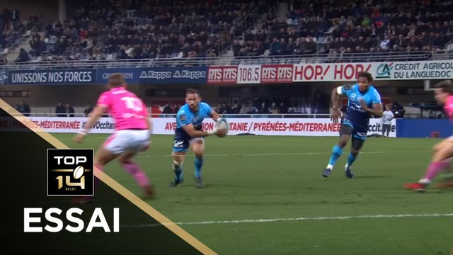 TOP 14 - Essai Aaron CRUDEN (MHR) - Montpellier - Paris - J15 - Saison 2017/2018