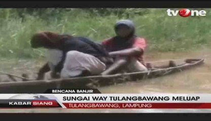 Sungai Way Tulangbawang Meluap Rendam Puluhan Rumah