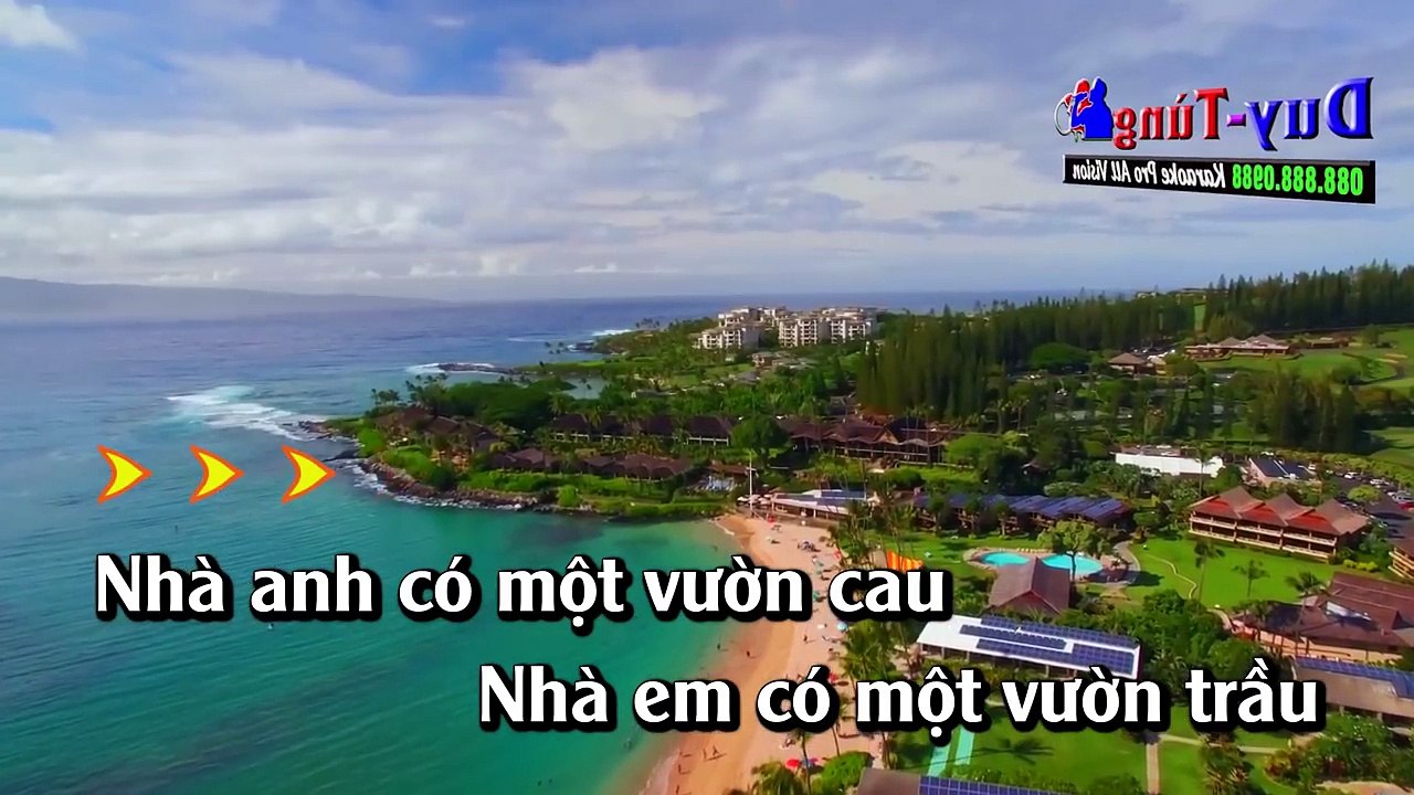 Karaoke - Hoa Cau Vườn Trầu - Nhạc Sống Hay Nhất 2018