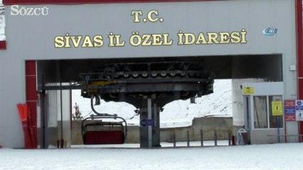 Kış gelmeyen Sivas’ta yapay kar